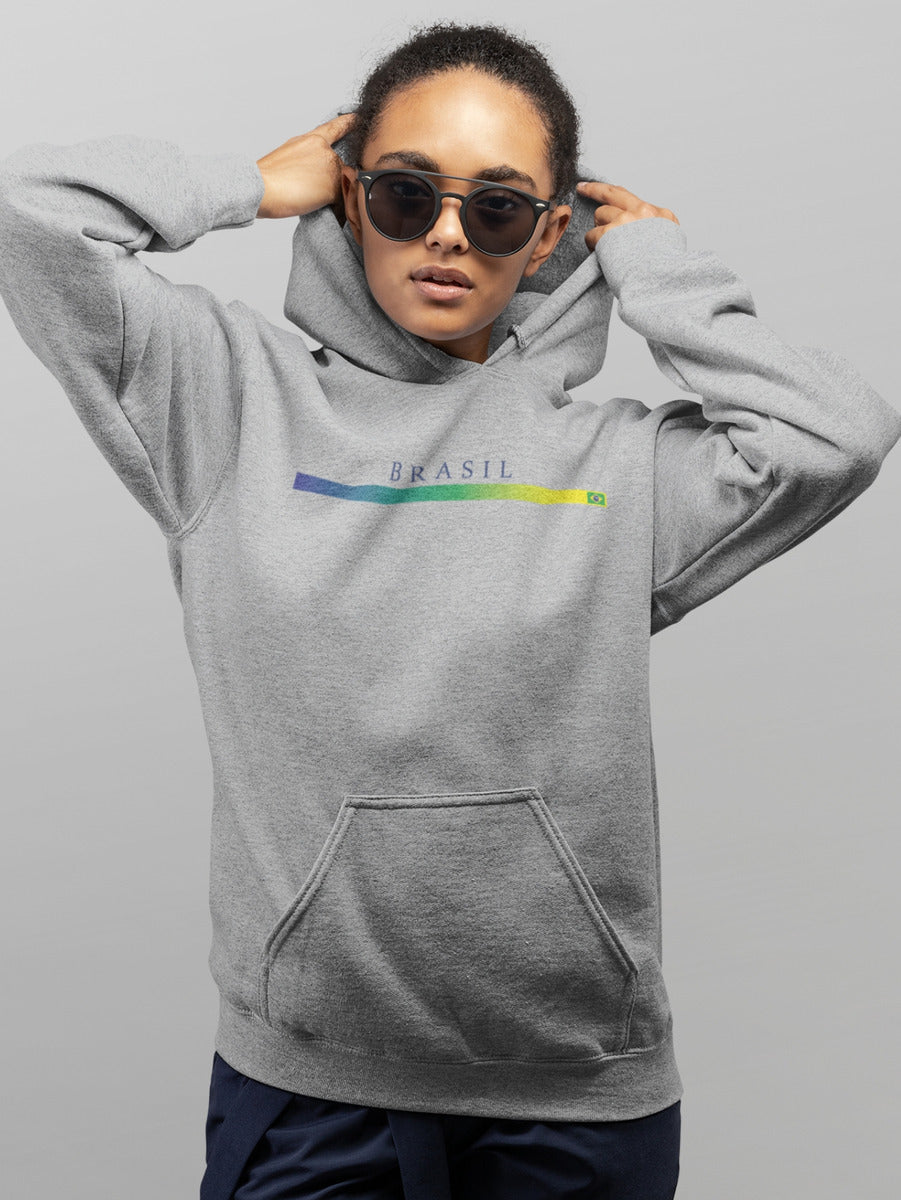 Moletom Canguru Estampado Brasil Faixa Bandeira