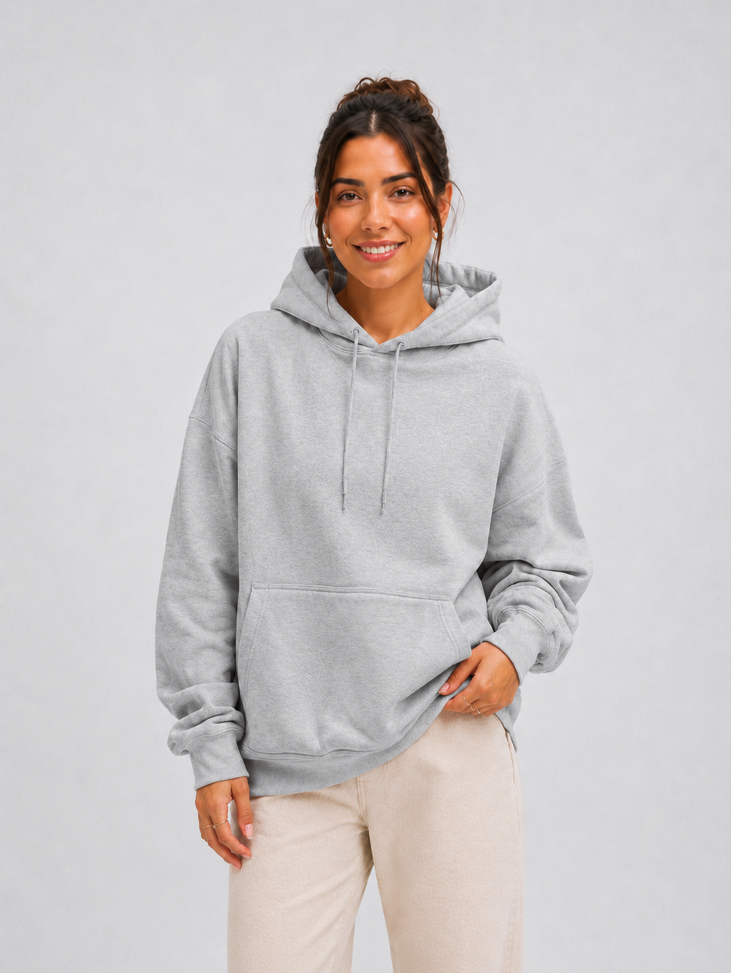 Moletom Feminino Aveloz Canguru Básico Cinza