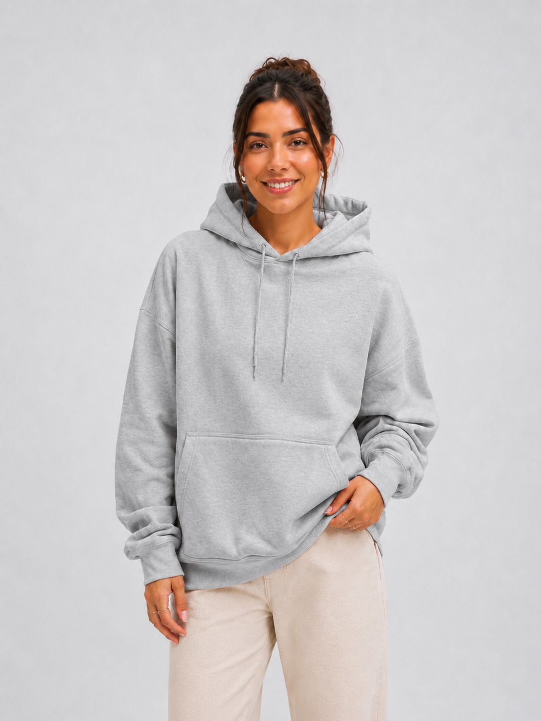 Moletom Feminino Aveloz Canguru Básico Cinza