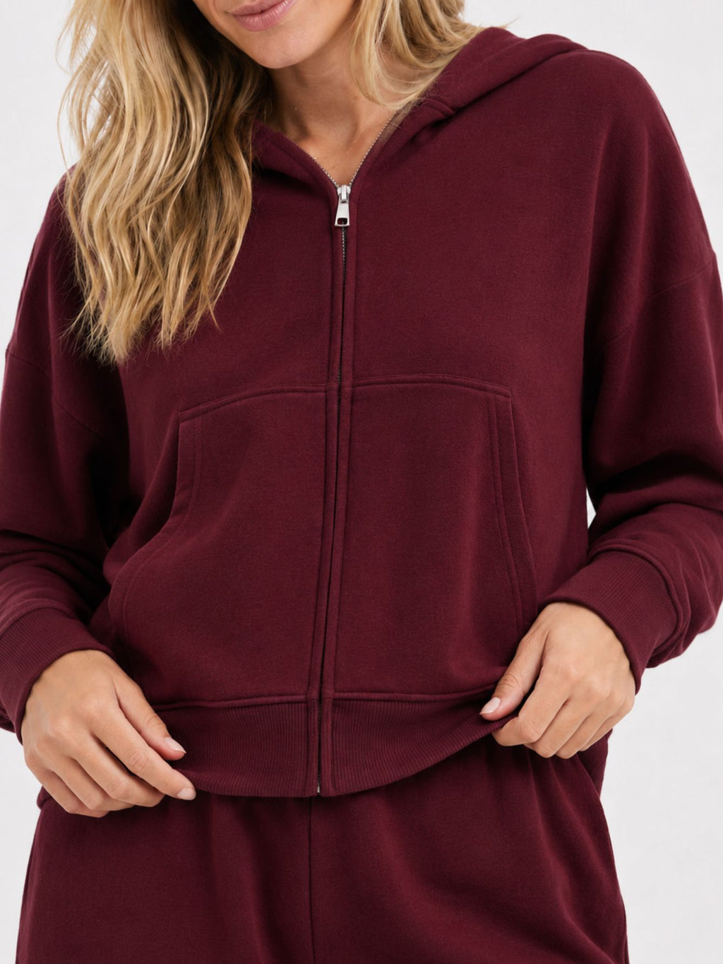 Conjunto Moletom Feminino Flow Aveloz Bordô