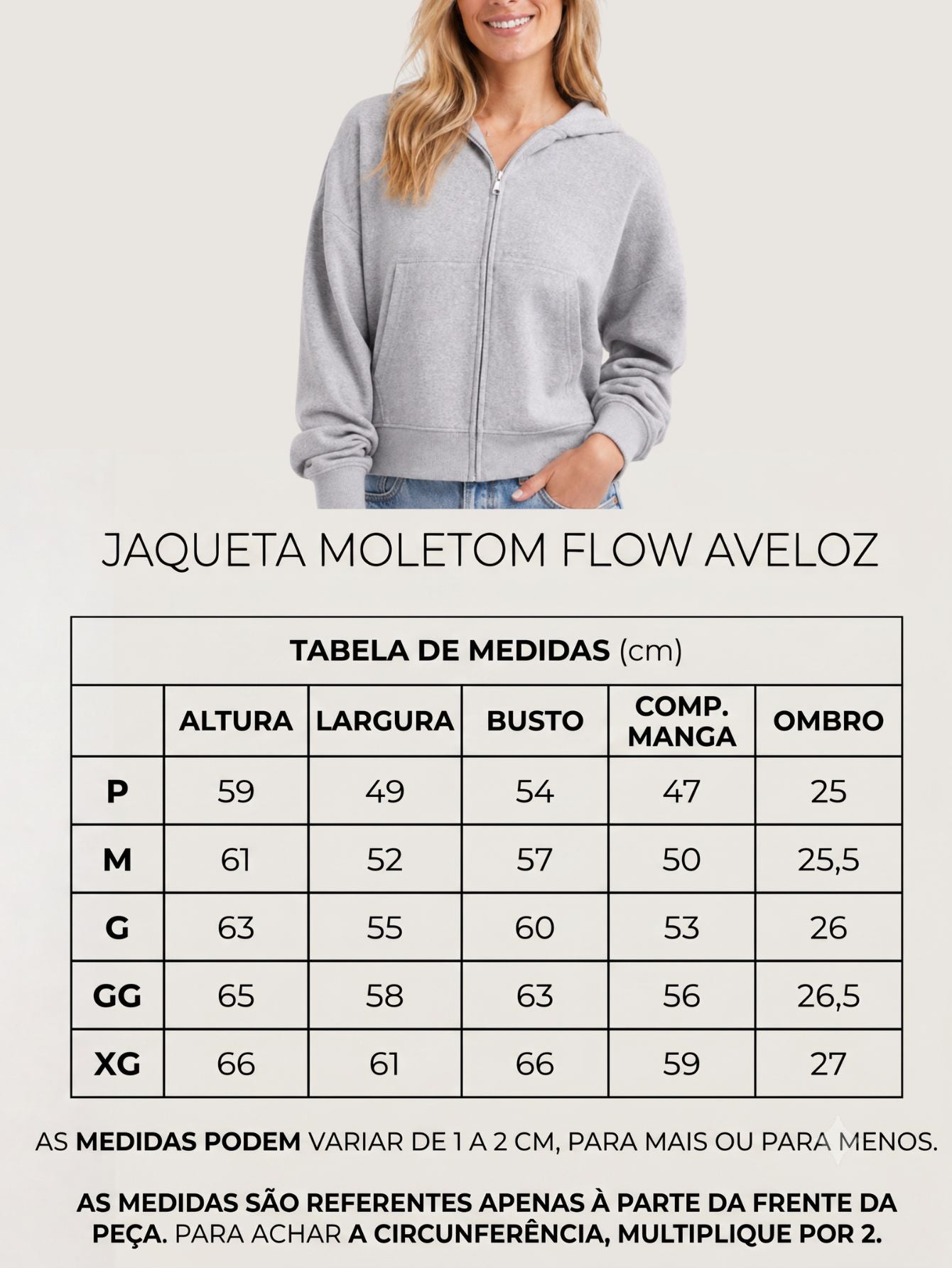 Jaqueta Moletom feminina Cropped Flow Aveloz com zíper e Capuz Preto