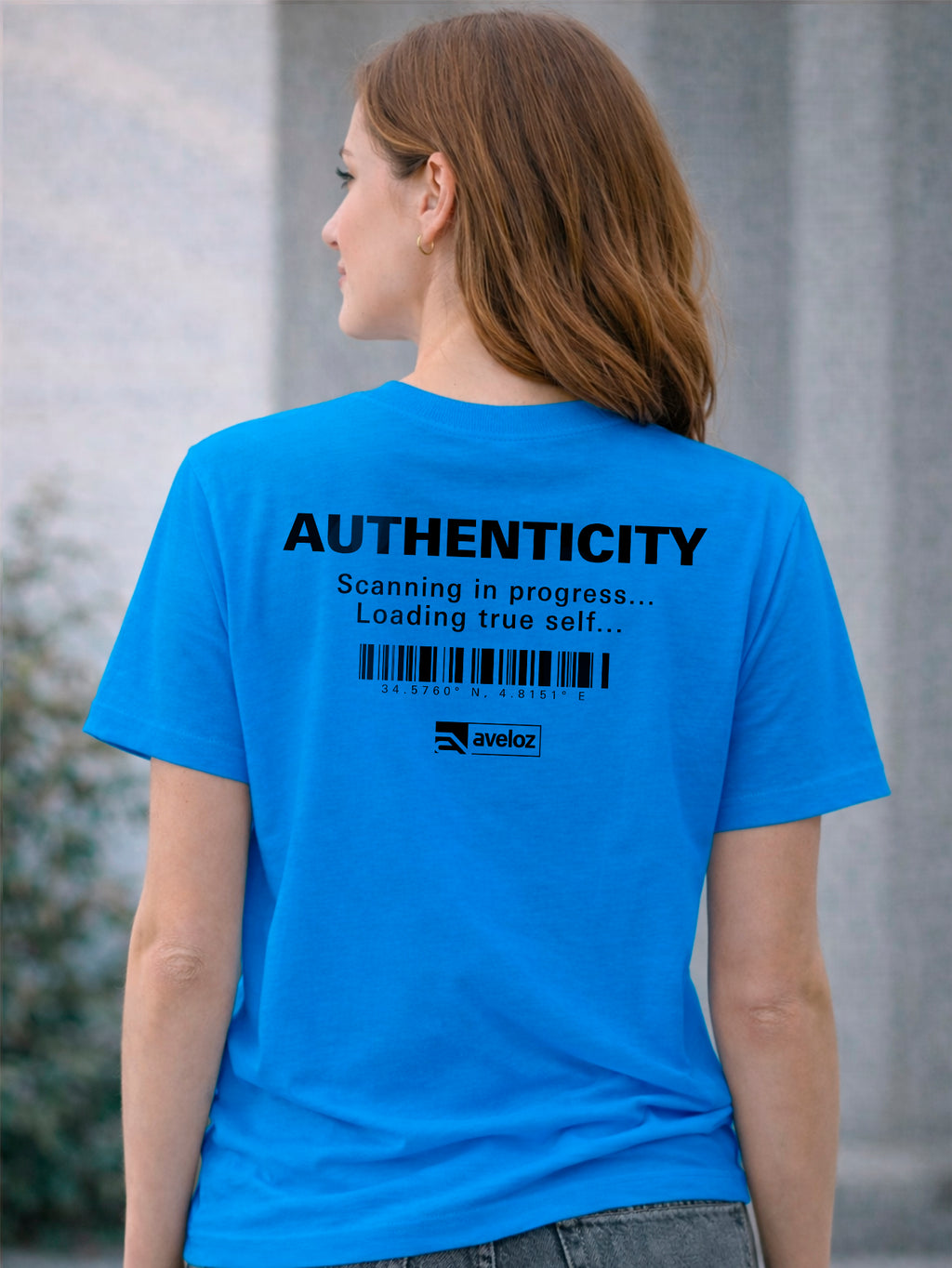 Camiseta Aveloz Feminina  Authenticity Confortável 100% Algodão Azul
