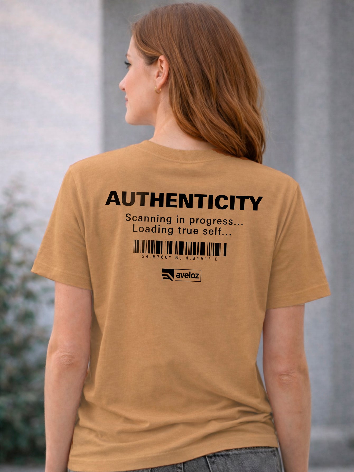 Camiseta Aveloz Feminina Authenticity Confortável 100% Algodão Bege