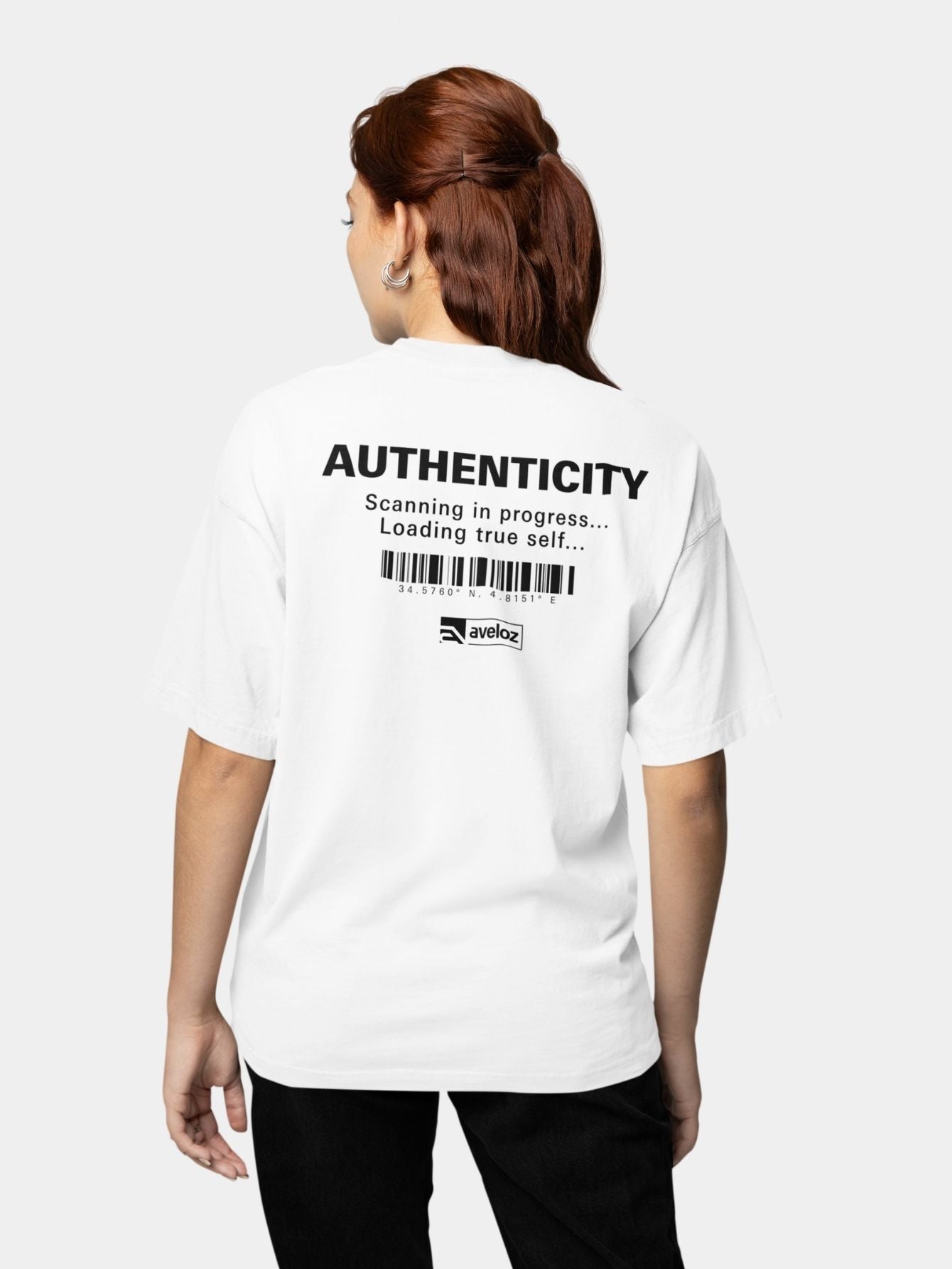 Camiseta Oversized Feminina Estampada Authenticity Streetwear Premium Branco
