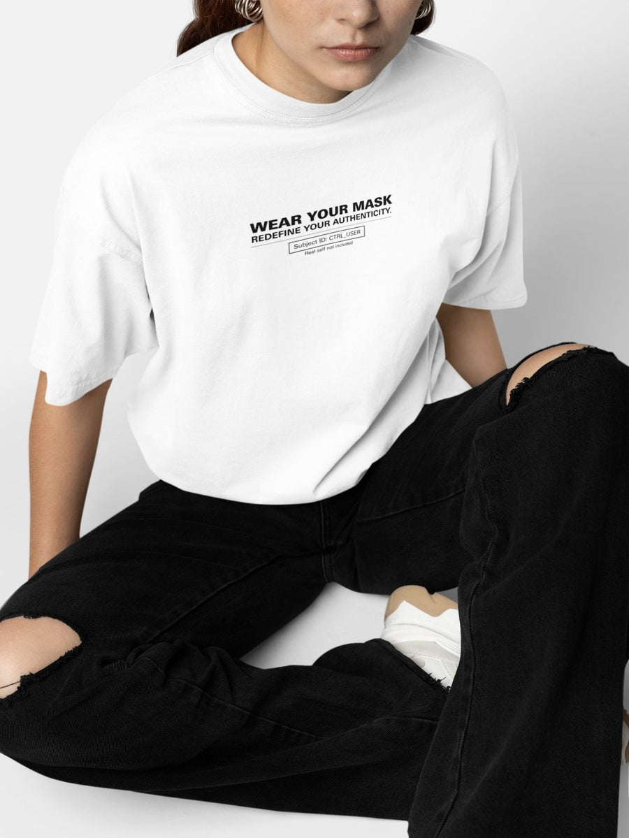 Camiseta Oversized Feminina Estampada Authenticity Streetwear Premium Branco