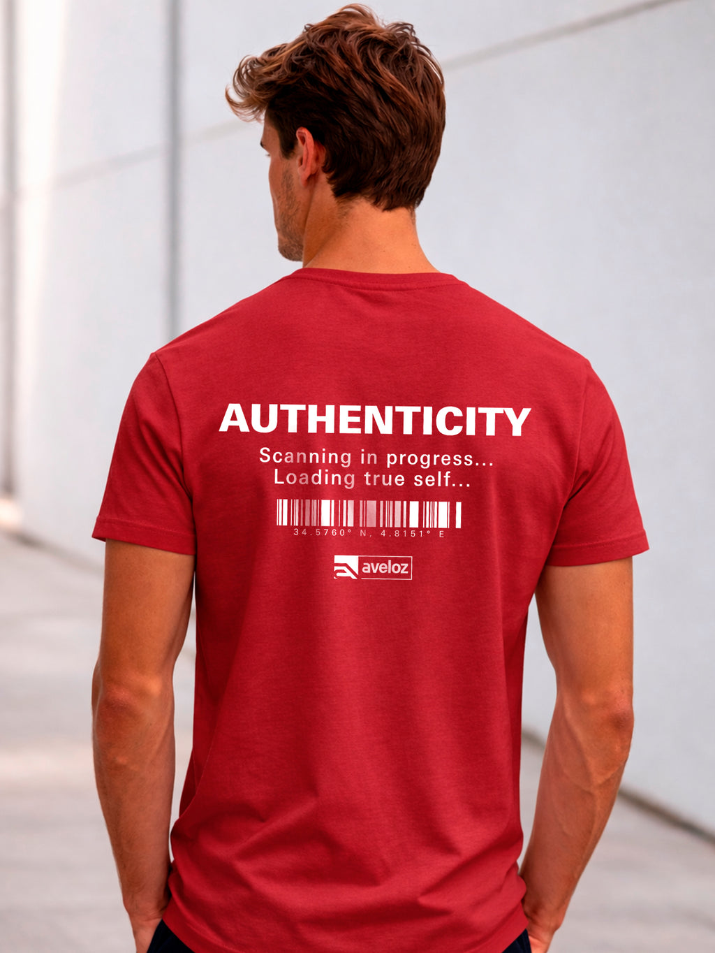 Camiseta Aveloz Masculino Authenticity Confortável 100% Algodão Vermelho