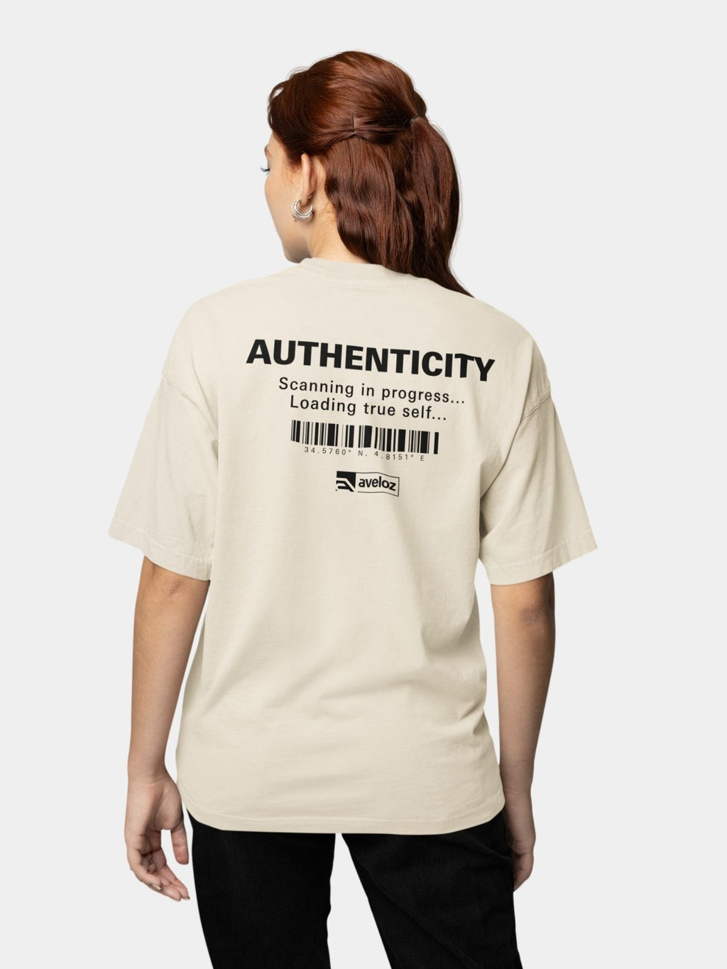 Camiseta Oversized Feminina Estampada Authenticity Streetwear Premium Off white