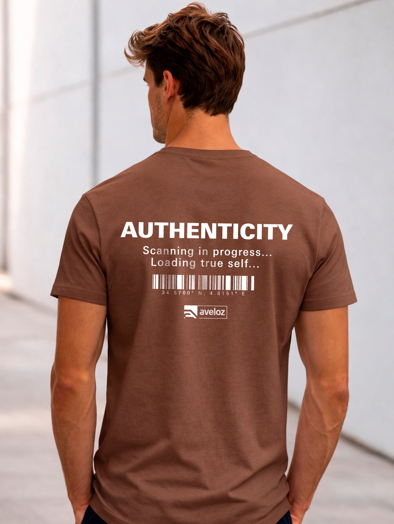 Camiseta Aveloz Masculino Authenticity Confortável 100% Algodão Marrom