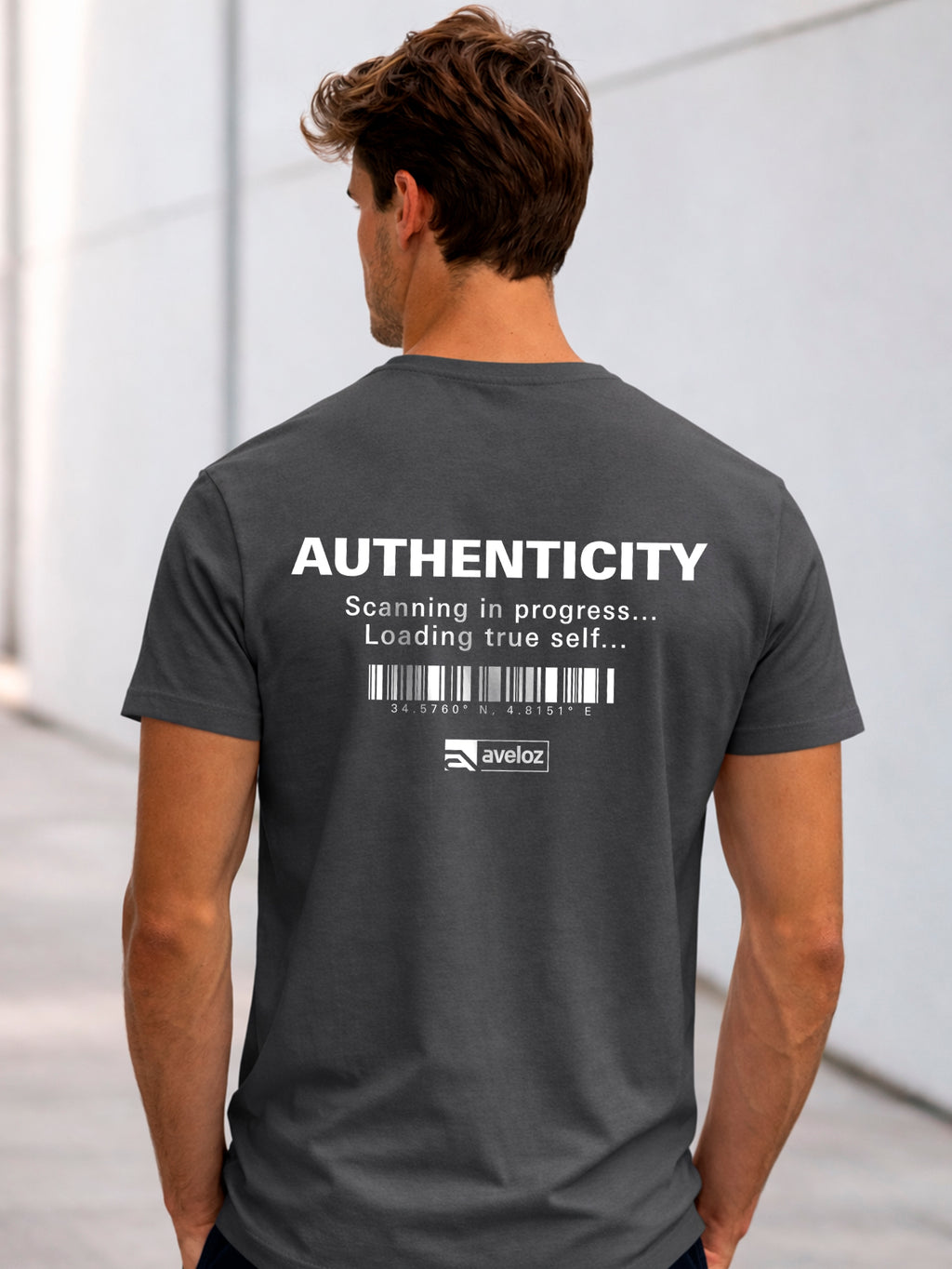 Camiseta Aveloz Masculino Authenticity Confortável 100% Algodão Cinza escuro