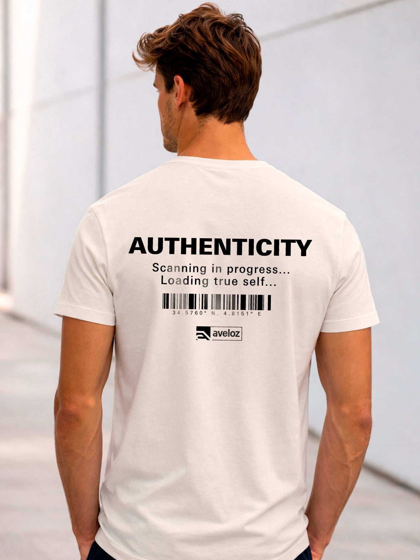 Camiseta Aveloz Masculino Authenticity Confortável 100% Algodão Off white