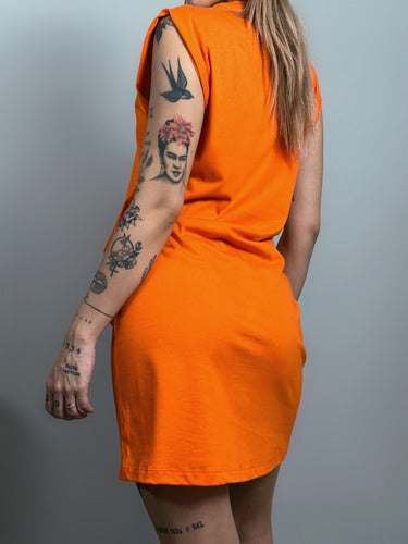 Vestido Aveloz Camisetão Muscle Tee Regata Laranja