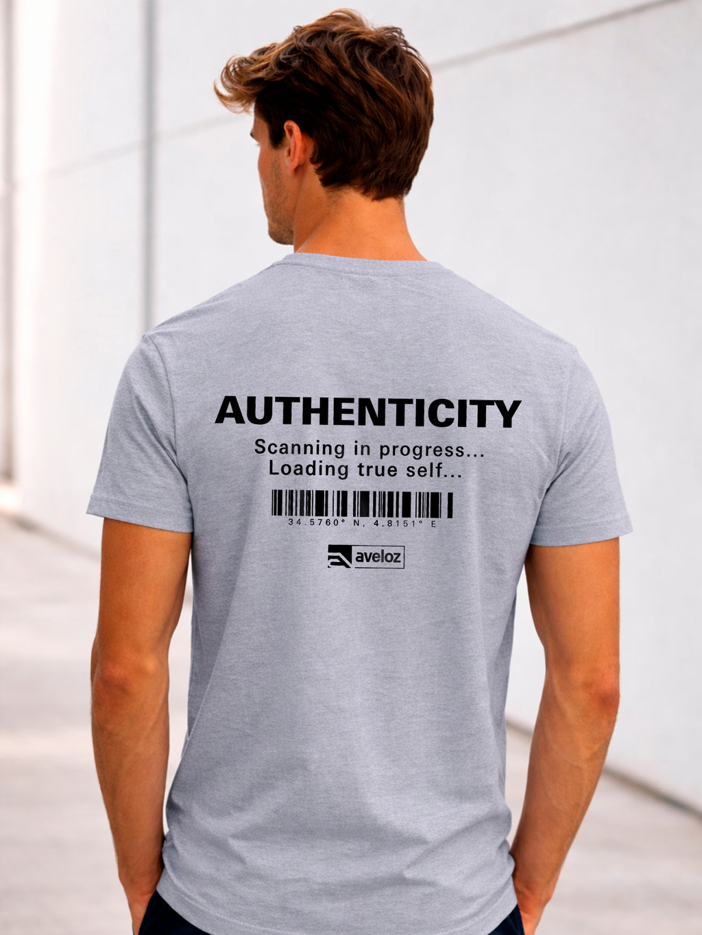 Camiseta Aveloz Masculino Authenticity Confortável 100% Algodão Cinza