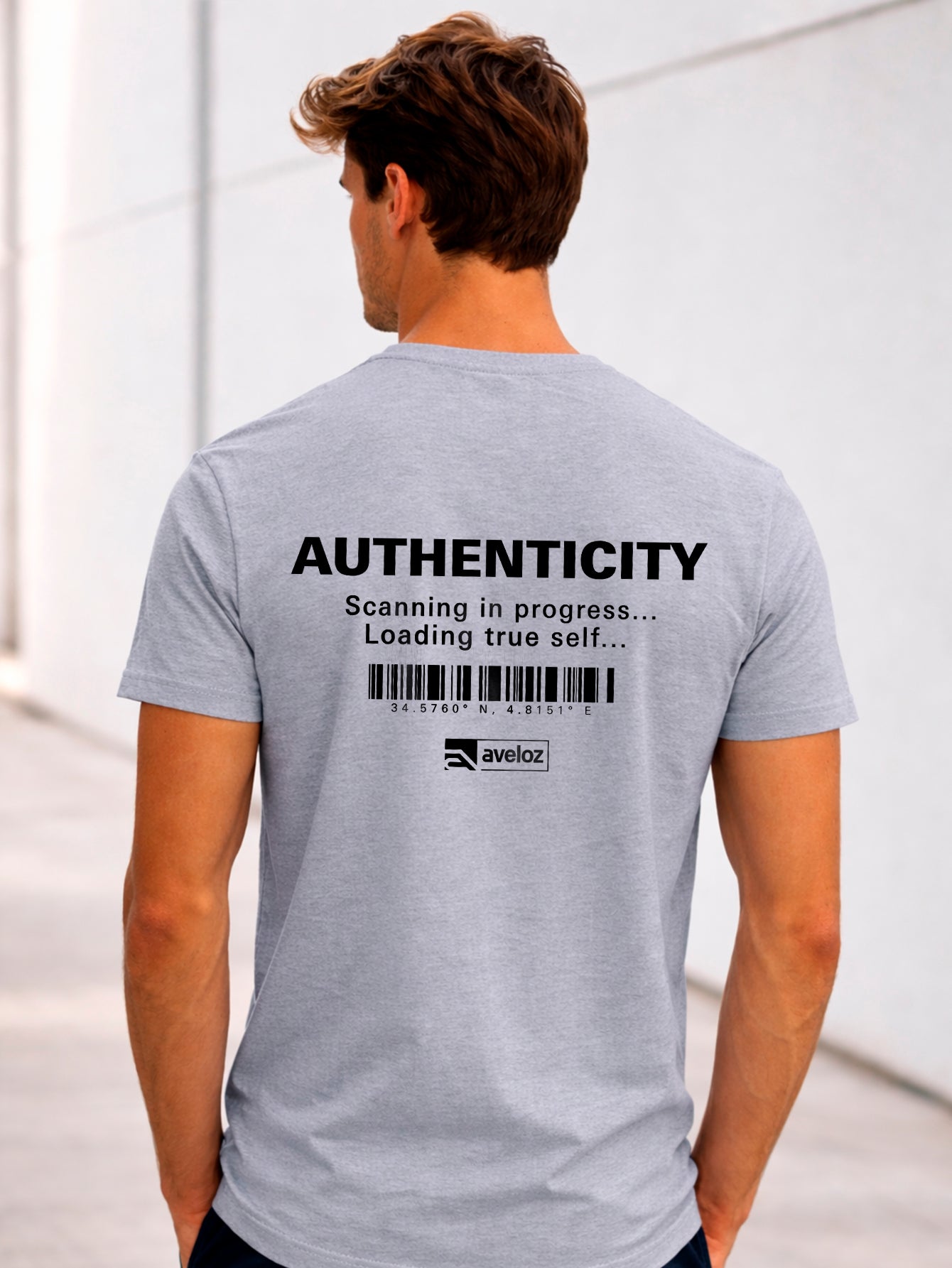 Camiseta Aveloz Masculino Authenticity Confortável 100% Algodão Cinza