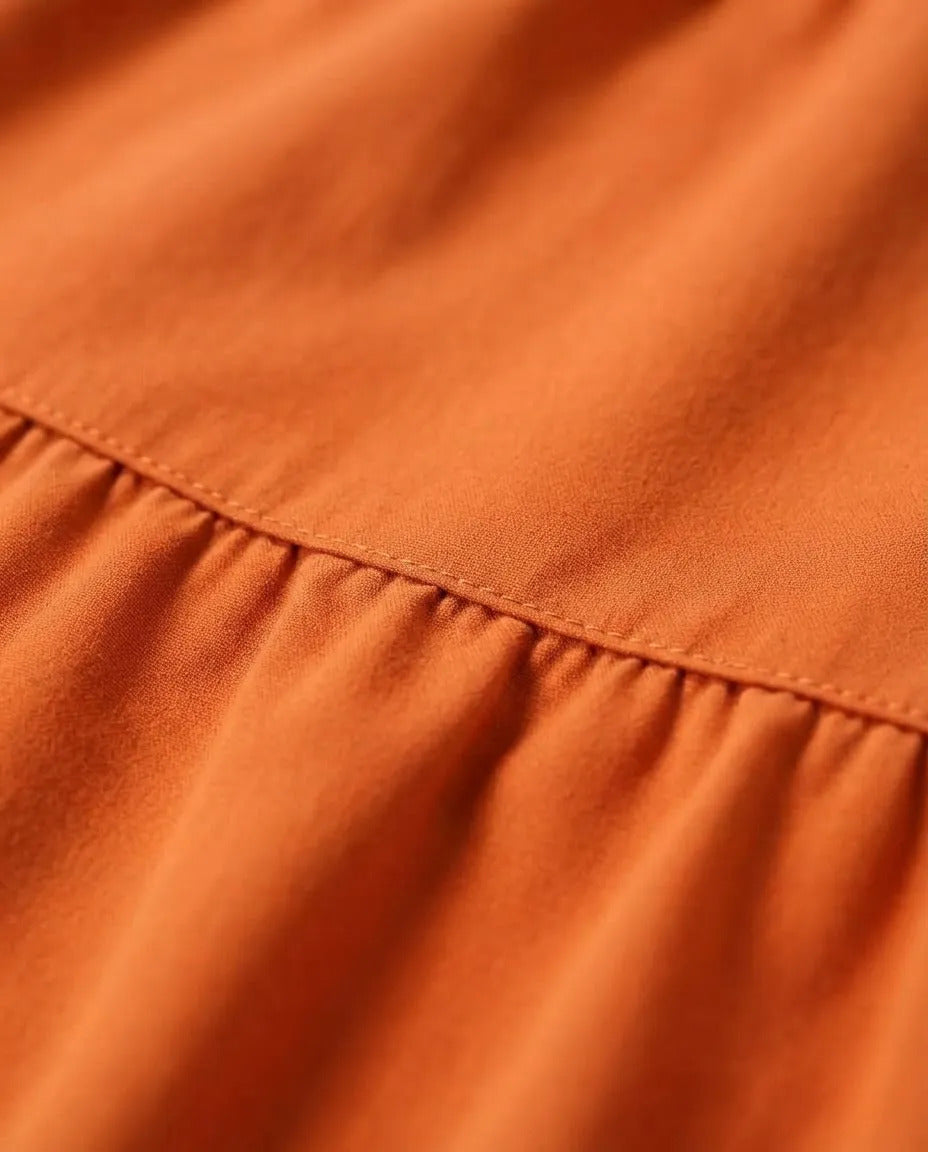 Vestido Longo Feminino Regata Três Marias Algodão Soltinho Laranja