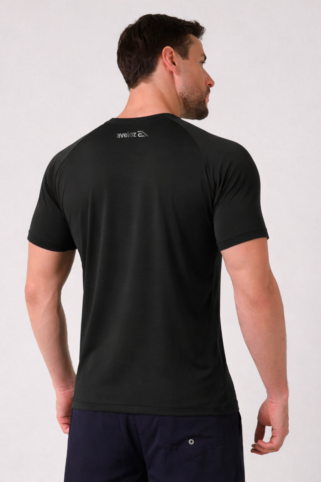 Camiseta Masculina Raglan Dry Proteção Solar UV Estampa Aveloz Corrida Academia Ciclismo Esporte Preto