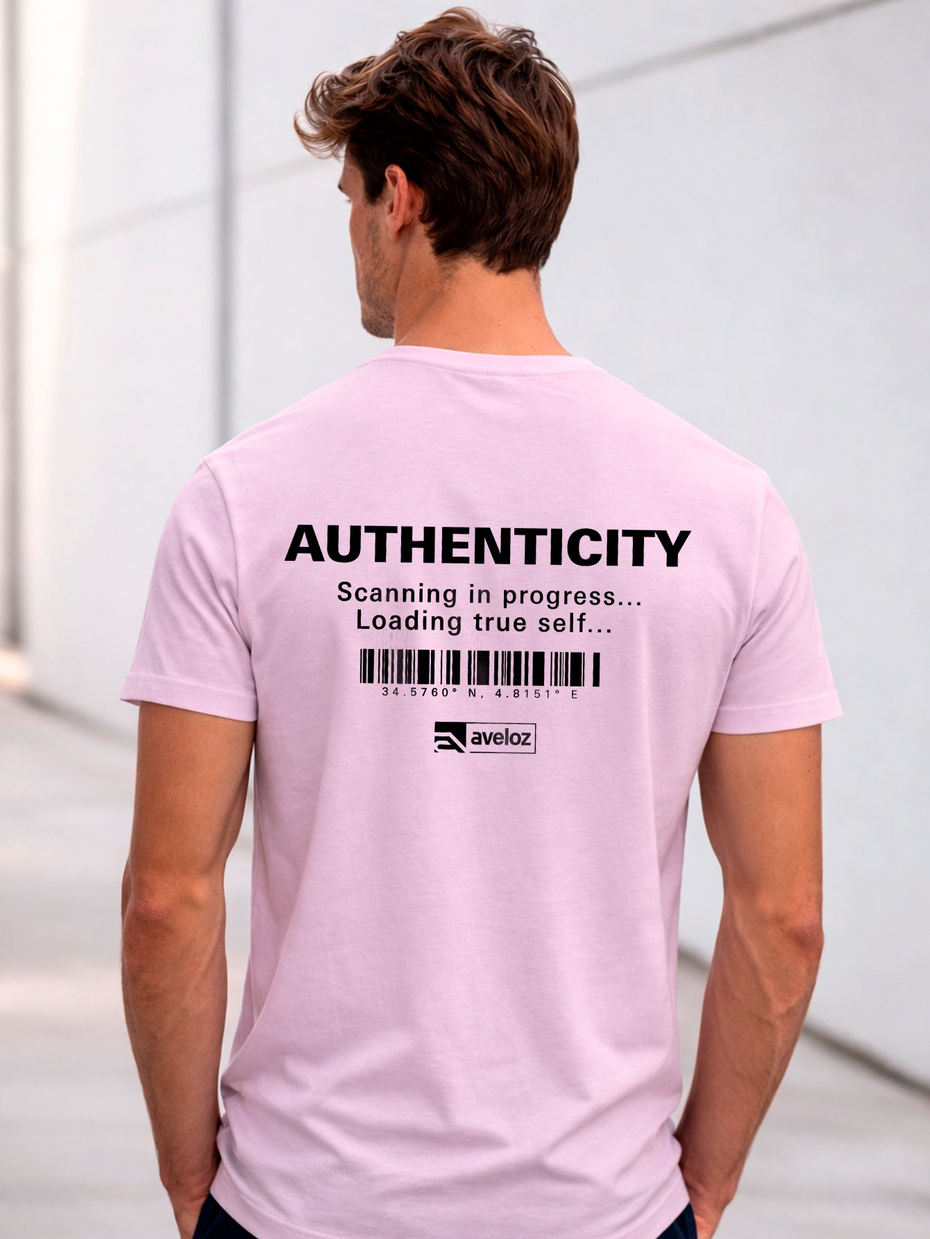 Camiseta Aveloz Masculino Authenticity Confortável 100% Algodão Rosa
