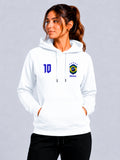 Moletom Feminino Canguru Estampa Brasil Torcedor Branco