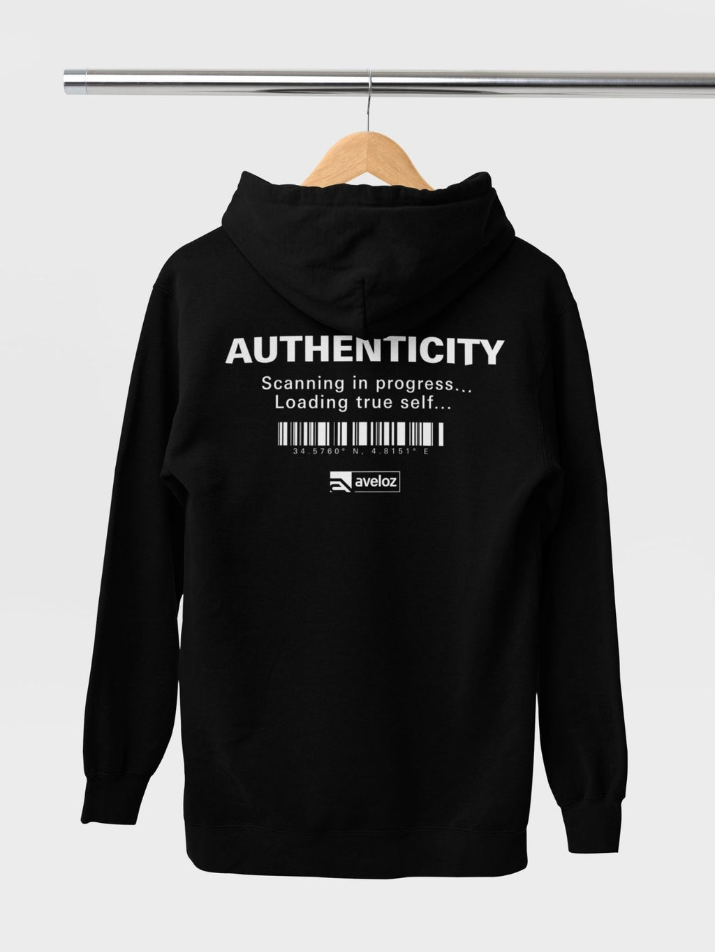 Moletom Canguru Masculino Estampa Authenticity Malha Premium Preto