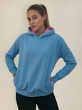 Moletom Feminino Duo Color Azul Bb E Rosa Brush