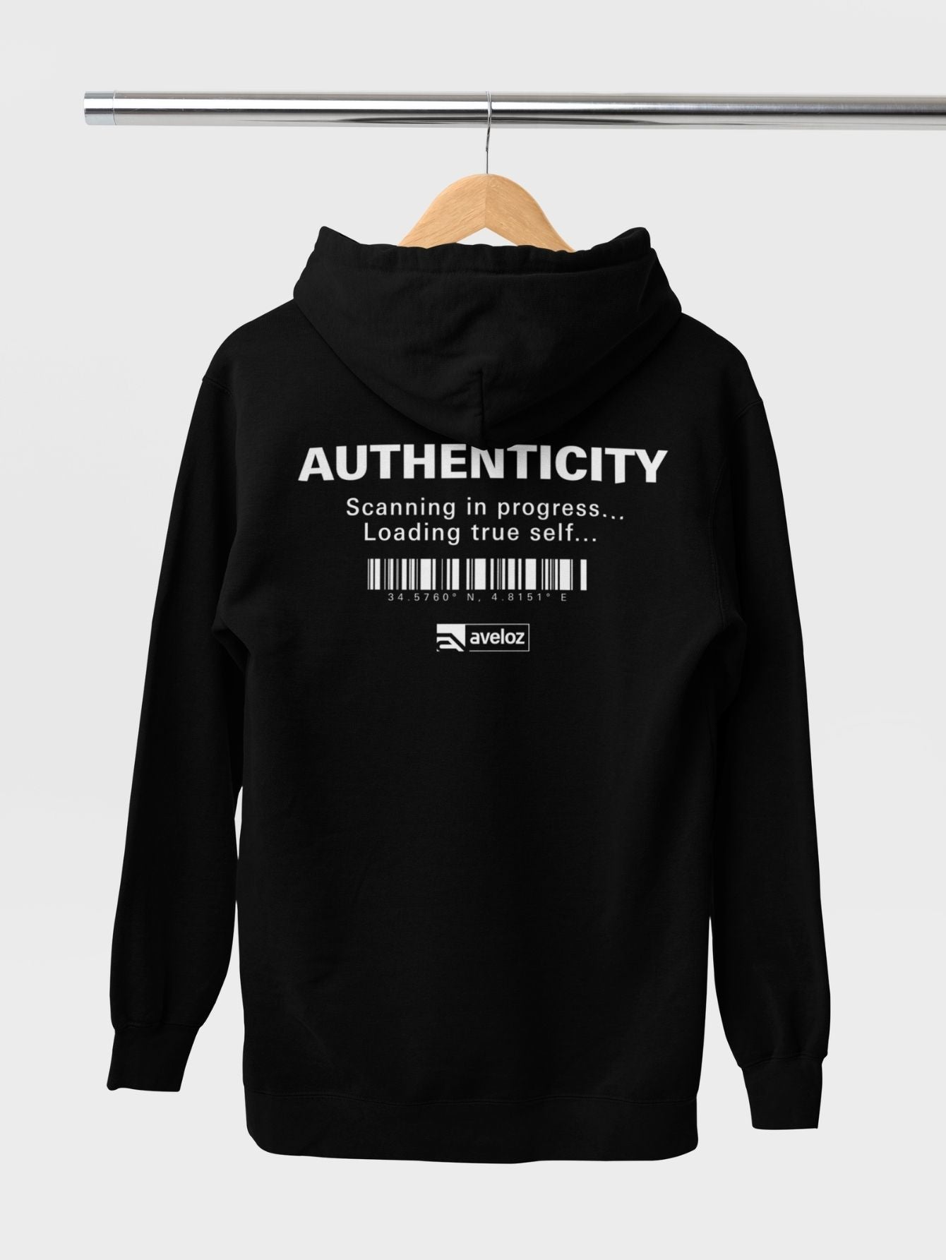 Moletom Canguru Feminina Estampa Authenticity Malha Premium Preto