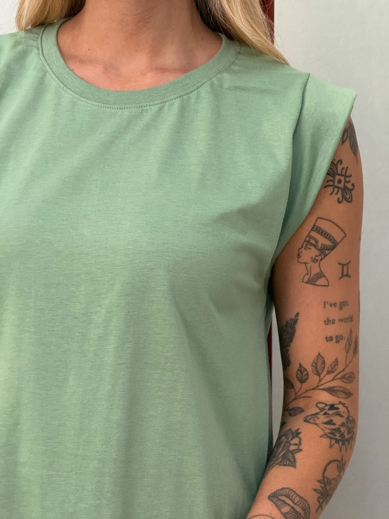 Vestido Longo Muscle Tee Em Algodão Com Bolso Aveloz Verde