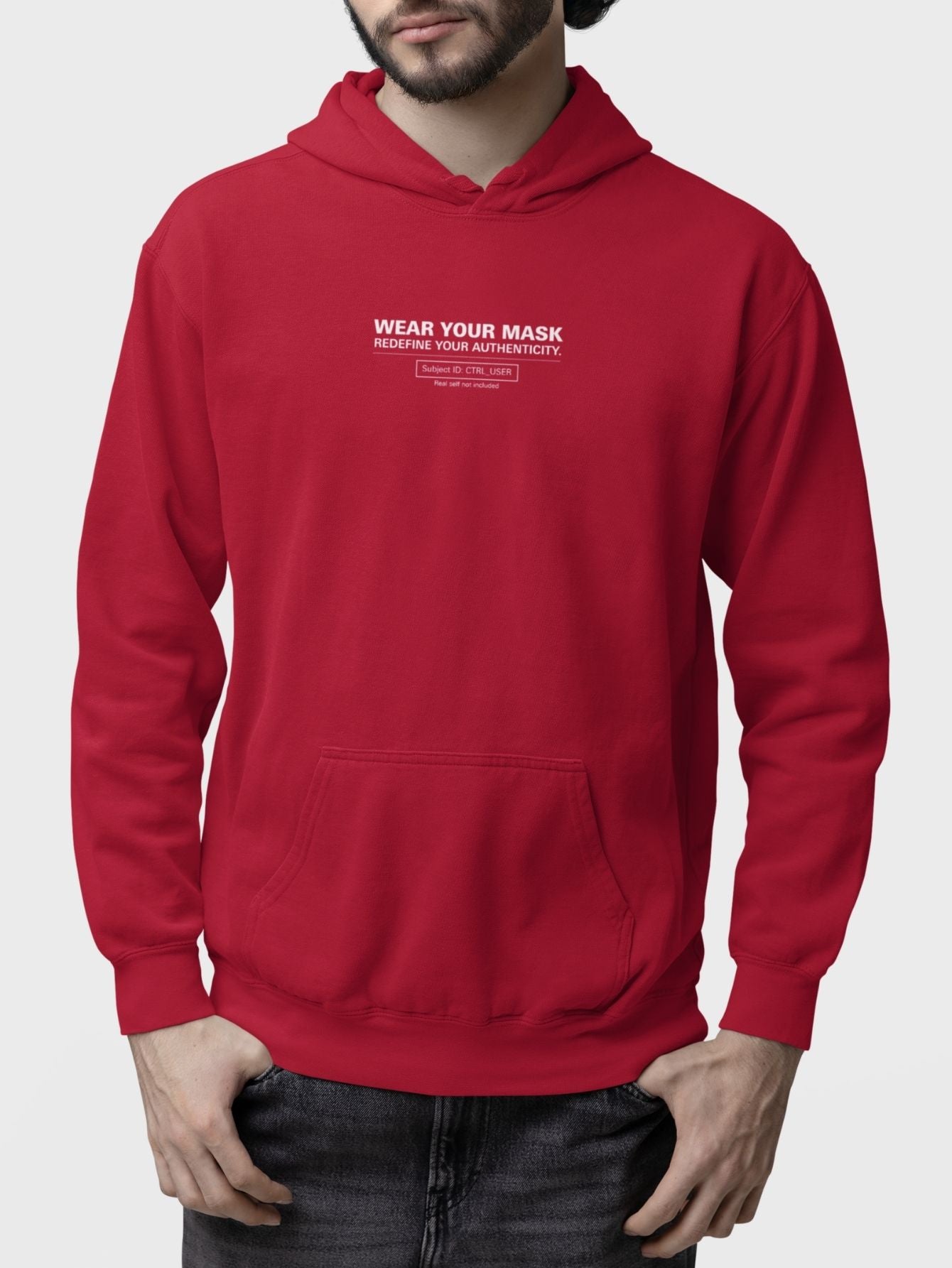 Moletom Canguru Masculino Estampa Authenticity Malha Premium Vermelho