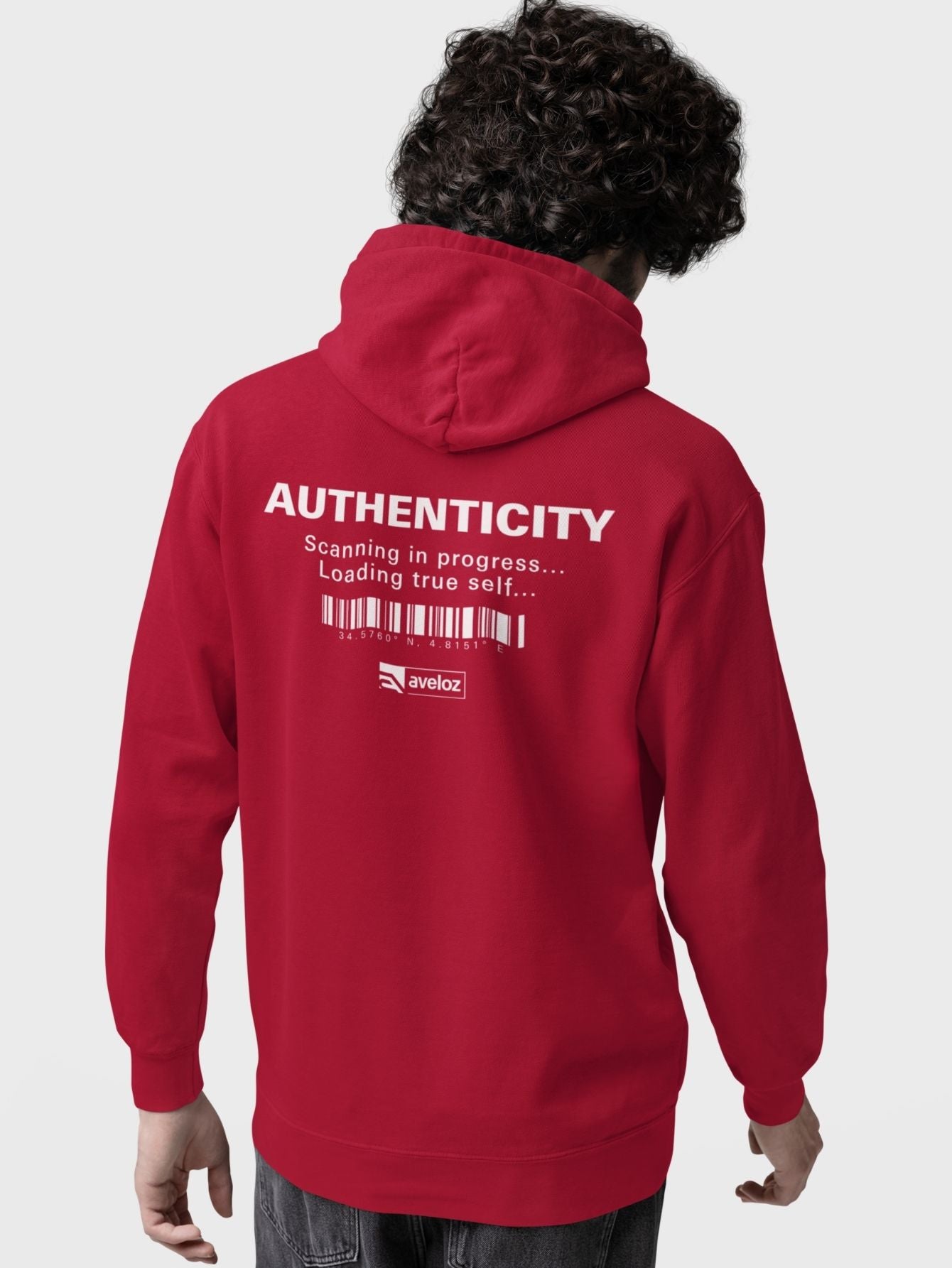 Moletom Canguru Masculino Estampa Authenticity Malha Premium Vermelho