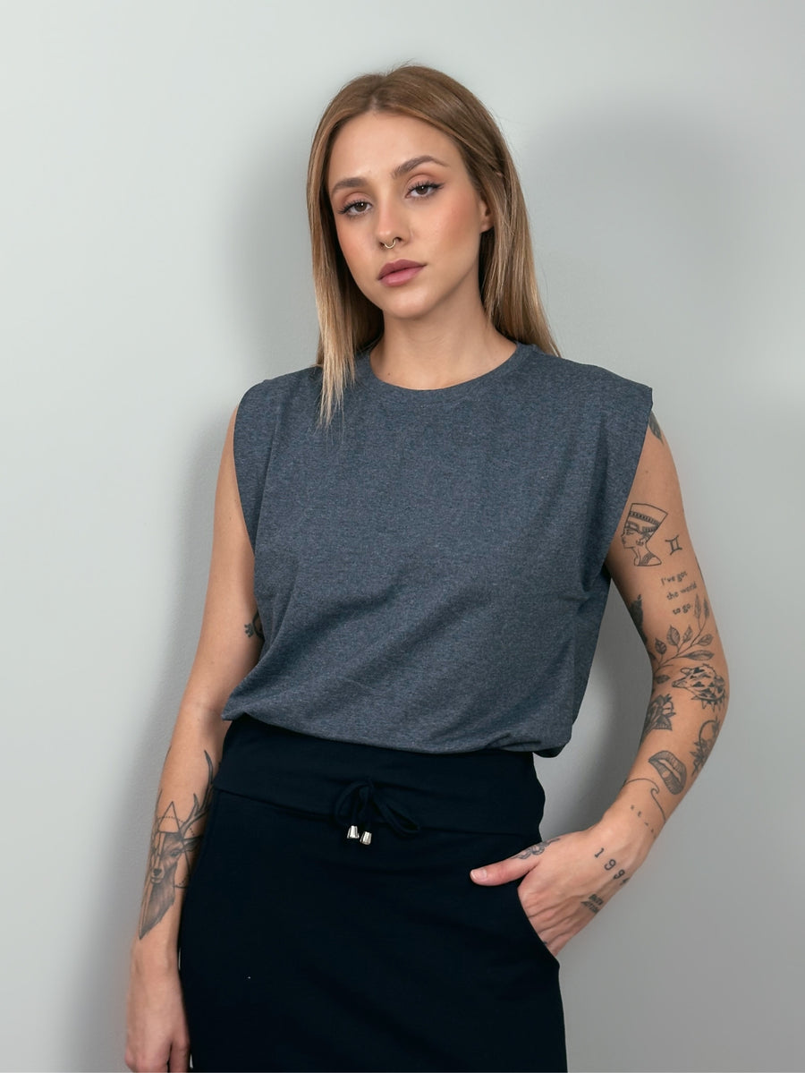 Camiseta Aveloz Feminina Muscle Tee Grafite