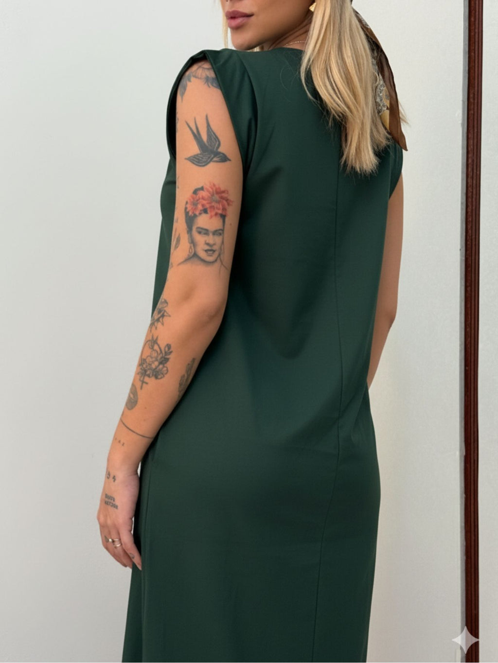 Vestido Longo Muscle Tee em Algodão com Bolso Aveloz Verde Floresta