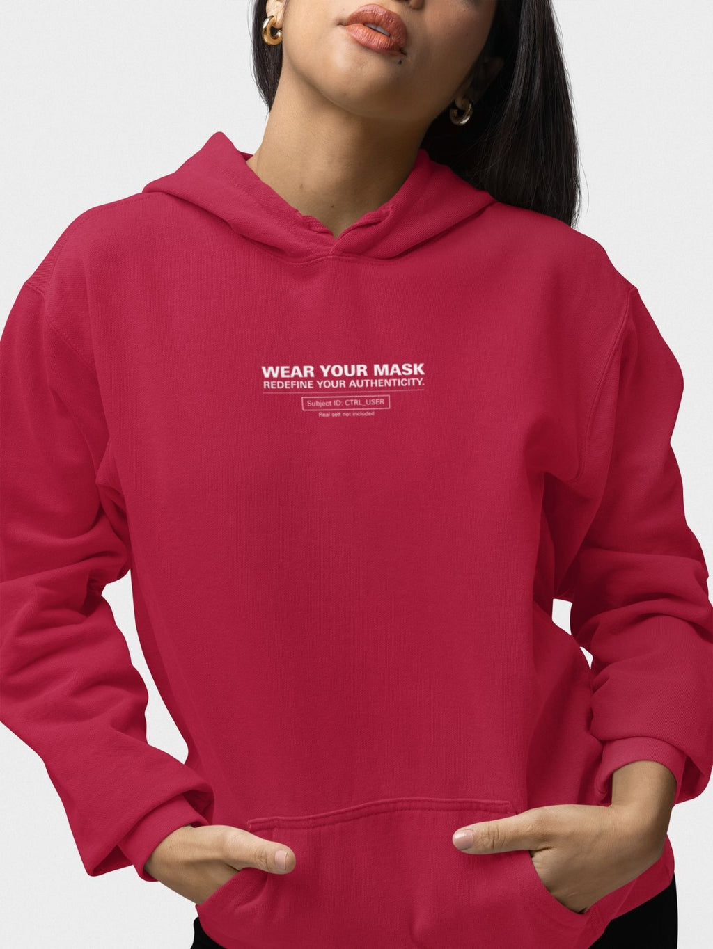 Moletom Canguru Feminina Estampa Authenticity Malha Premium Vermelho