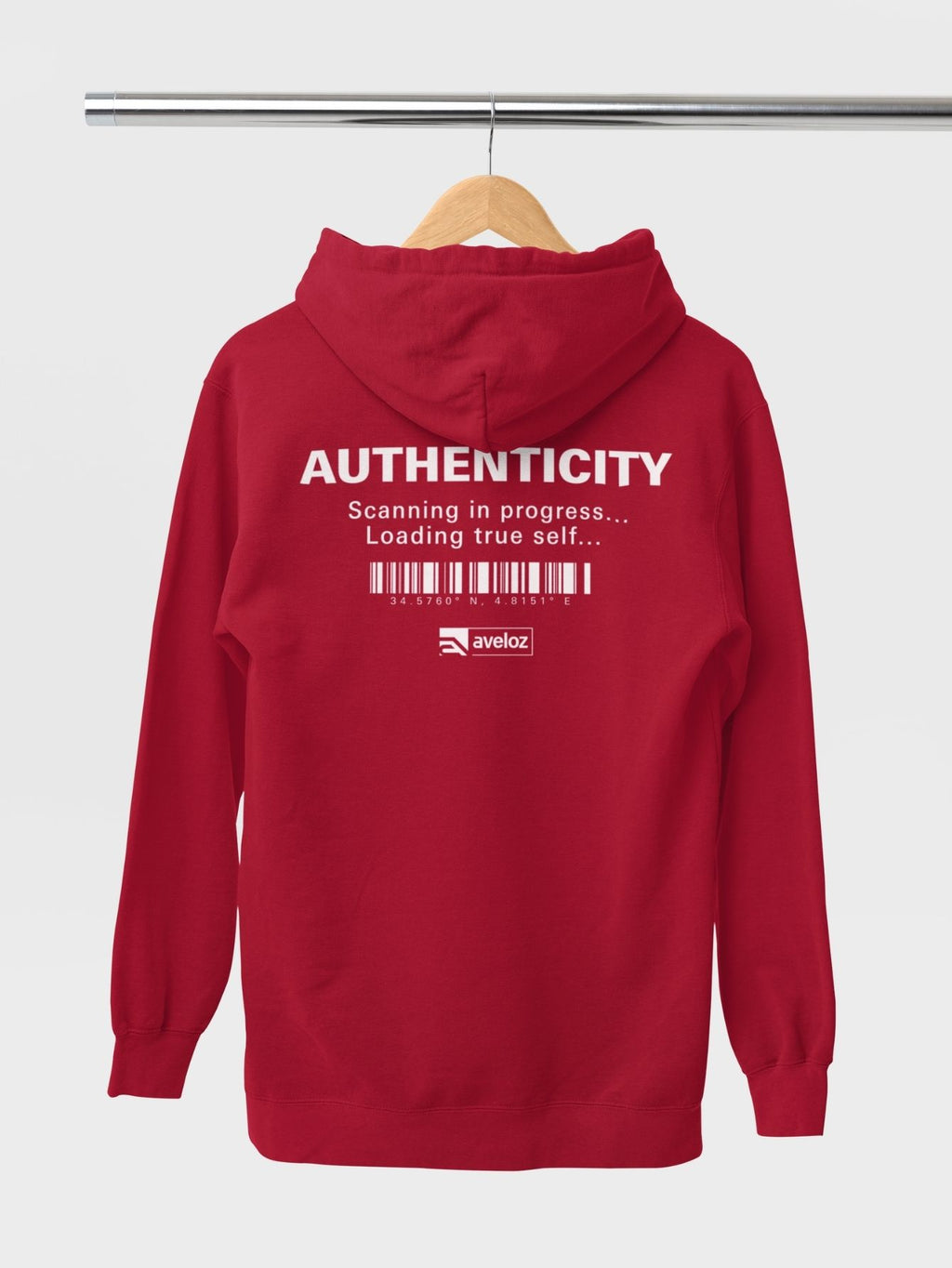Moletom Canguru Masculino Estampa Authenticity Malha Premium Vermelho