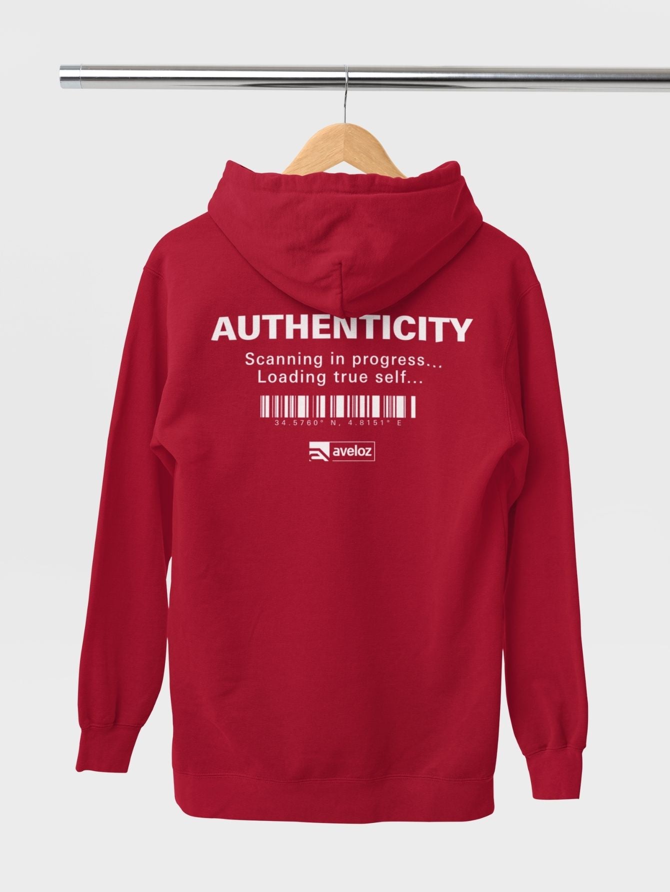 Moletom Canguru Feminina Estampa Authenticity Malha Premium Vermelho