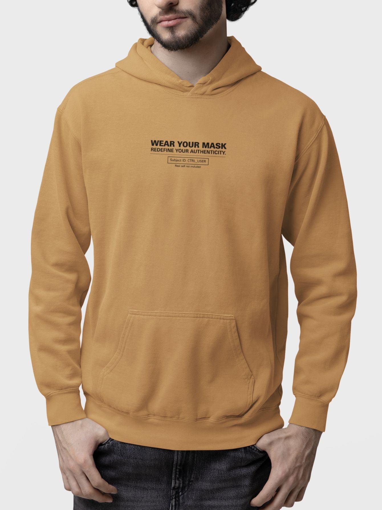 Moletom Canguru Masculino Estampa Authenticity Malha Premium Bege