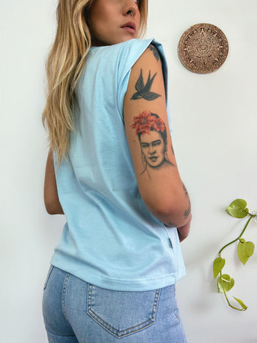 Camiseta Aveloz Feminina Muscle Tee Azul Claro
