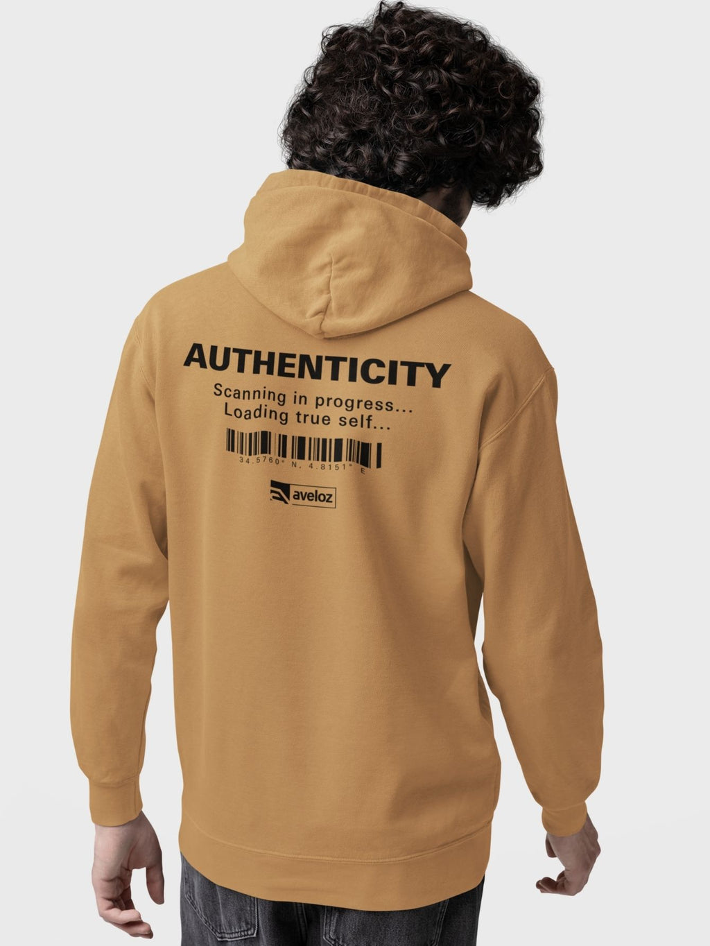Moletom Canguru Masculino Estampa Authenticity Malha Premium Bege