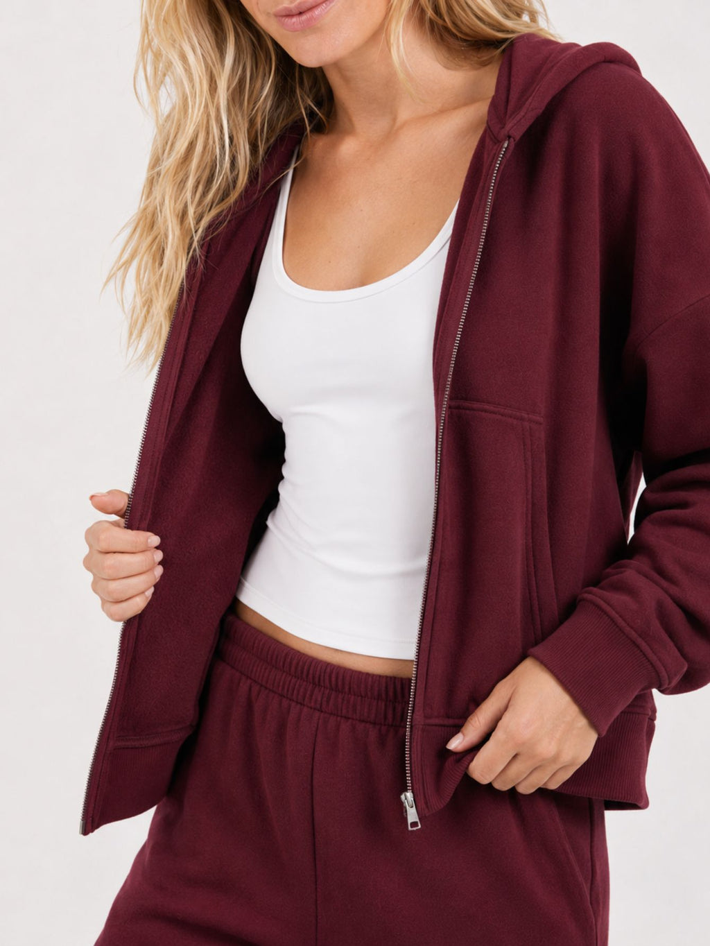 Conjunto Moletom Feminino Flow Aveloz Bordô