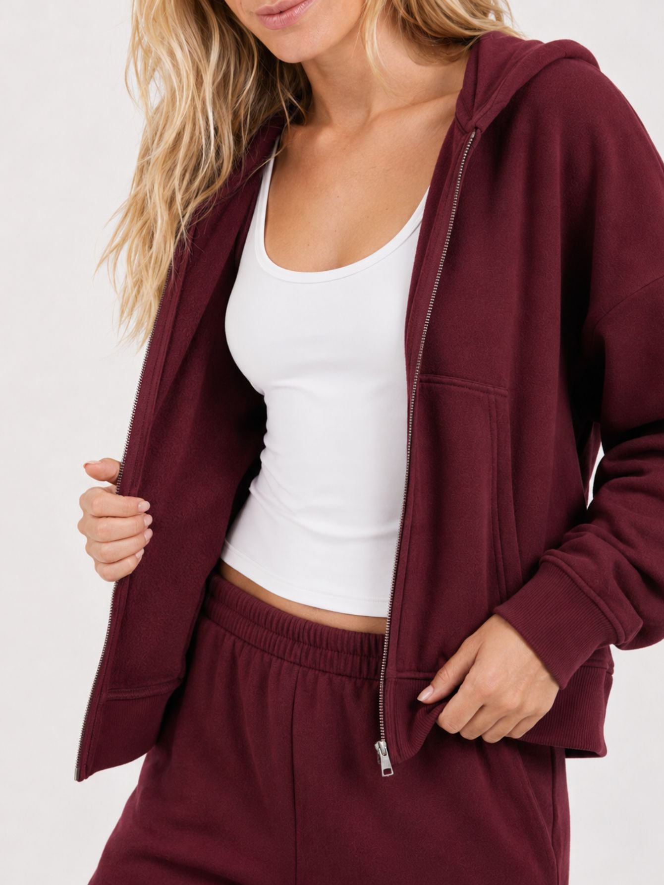 Conjunto Moletom Feminino Flow Aveloz Bordô