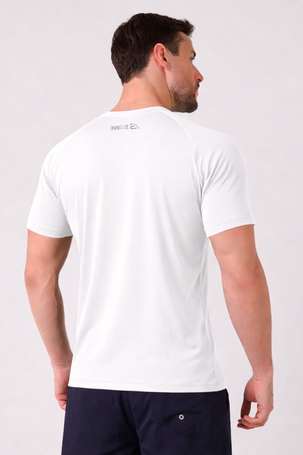 Camiseta Masculina Raglan Dry Proteção Solar UV Estampa Aveloz Corrida Academia Ciclismo Esporte Branco