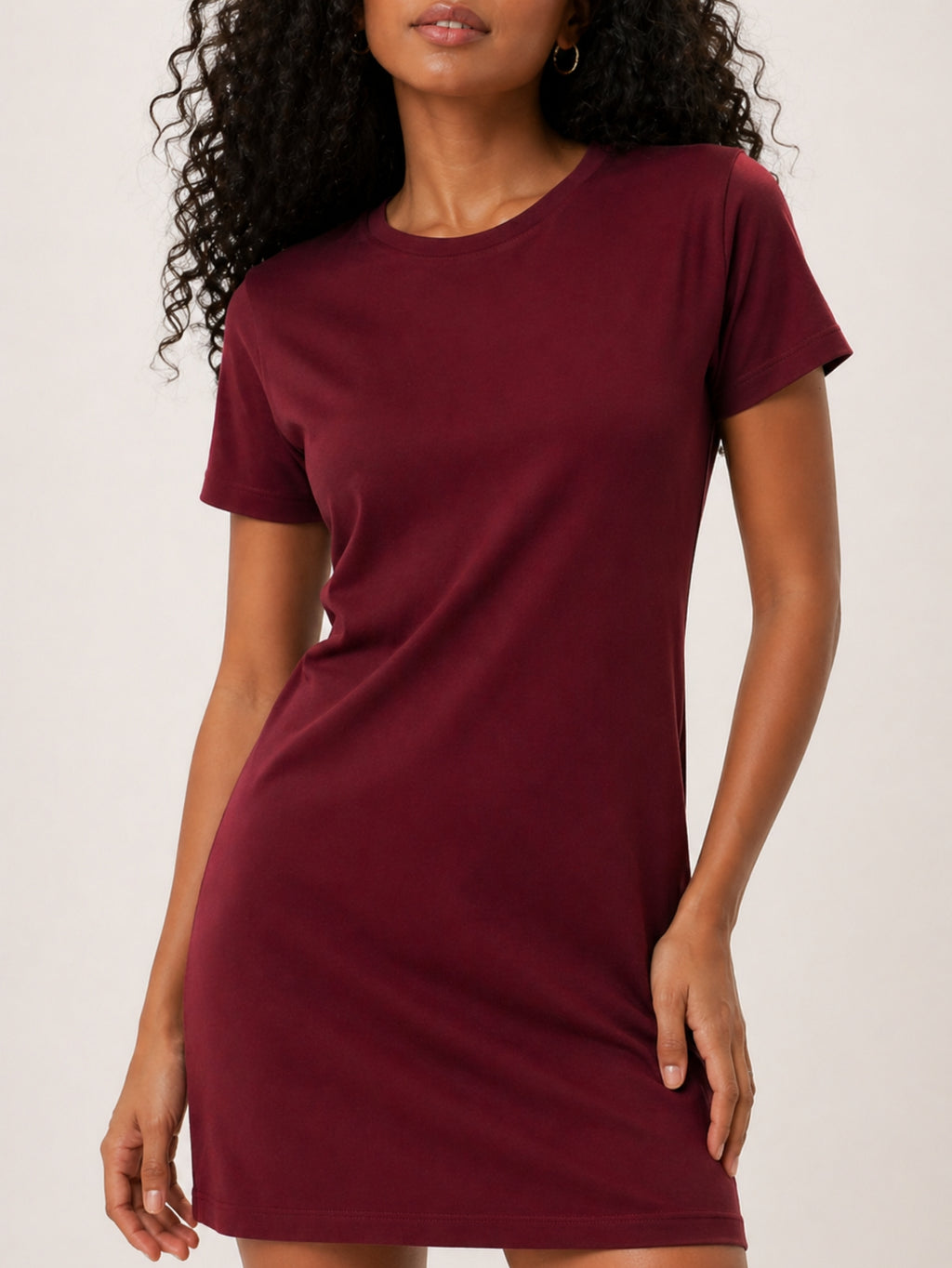 Vestido T-shirt Camisetão Aveloz Bordô