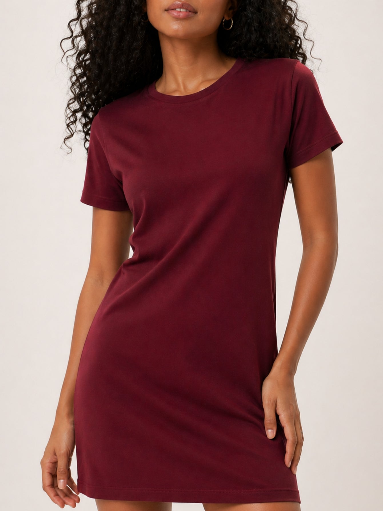 Vestido T-shirt Camisetão Aveloz Bordô