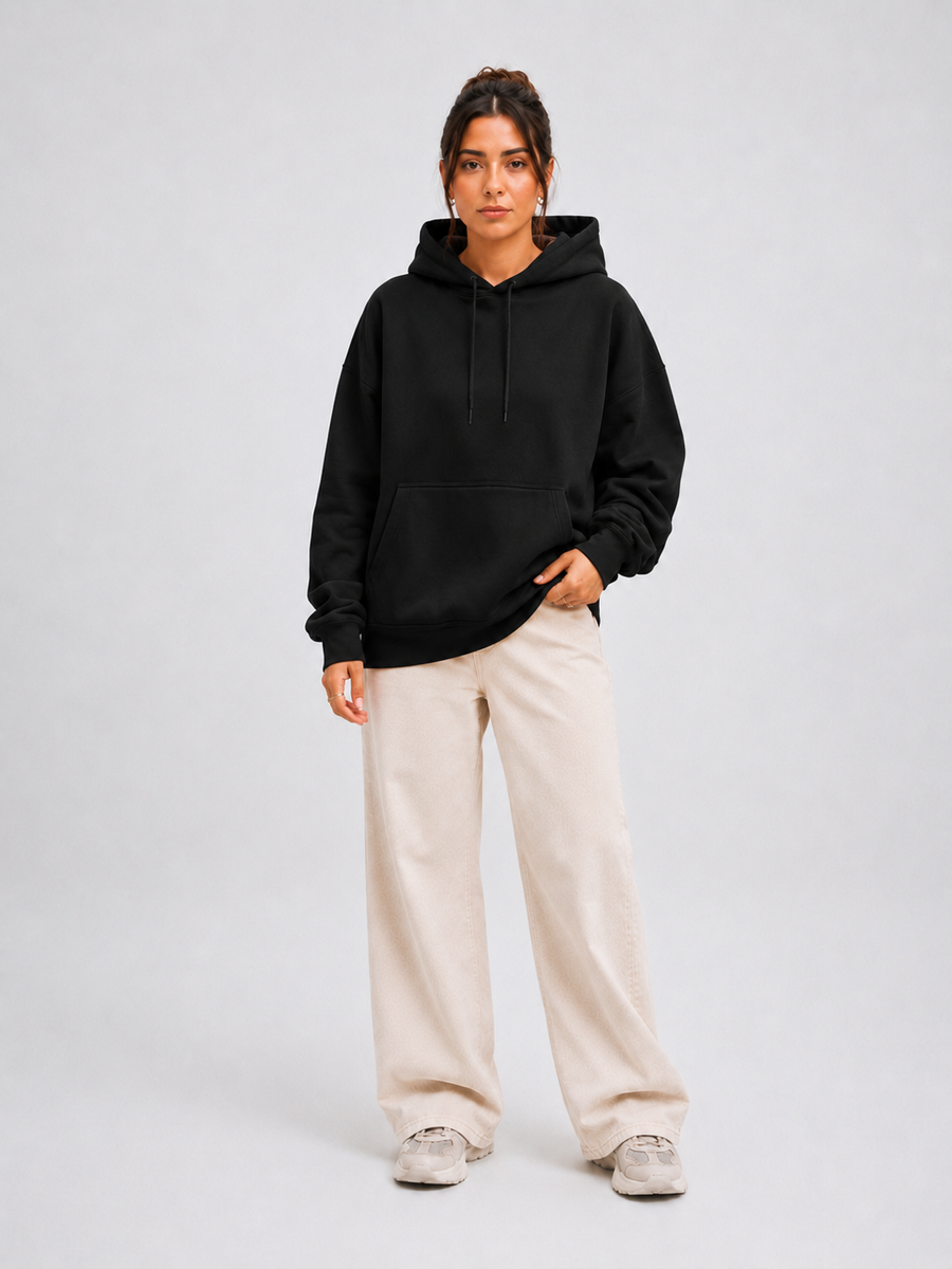 Moletom Feminino Aveloz Canguru Básico Preto