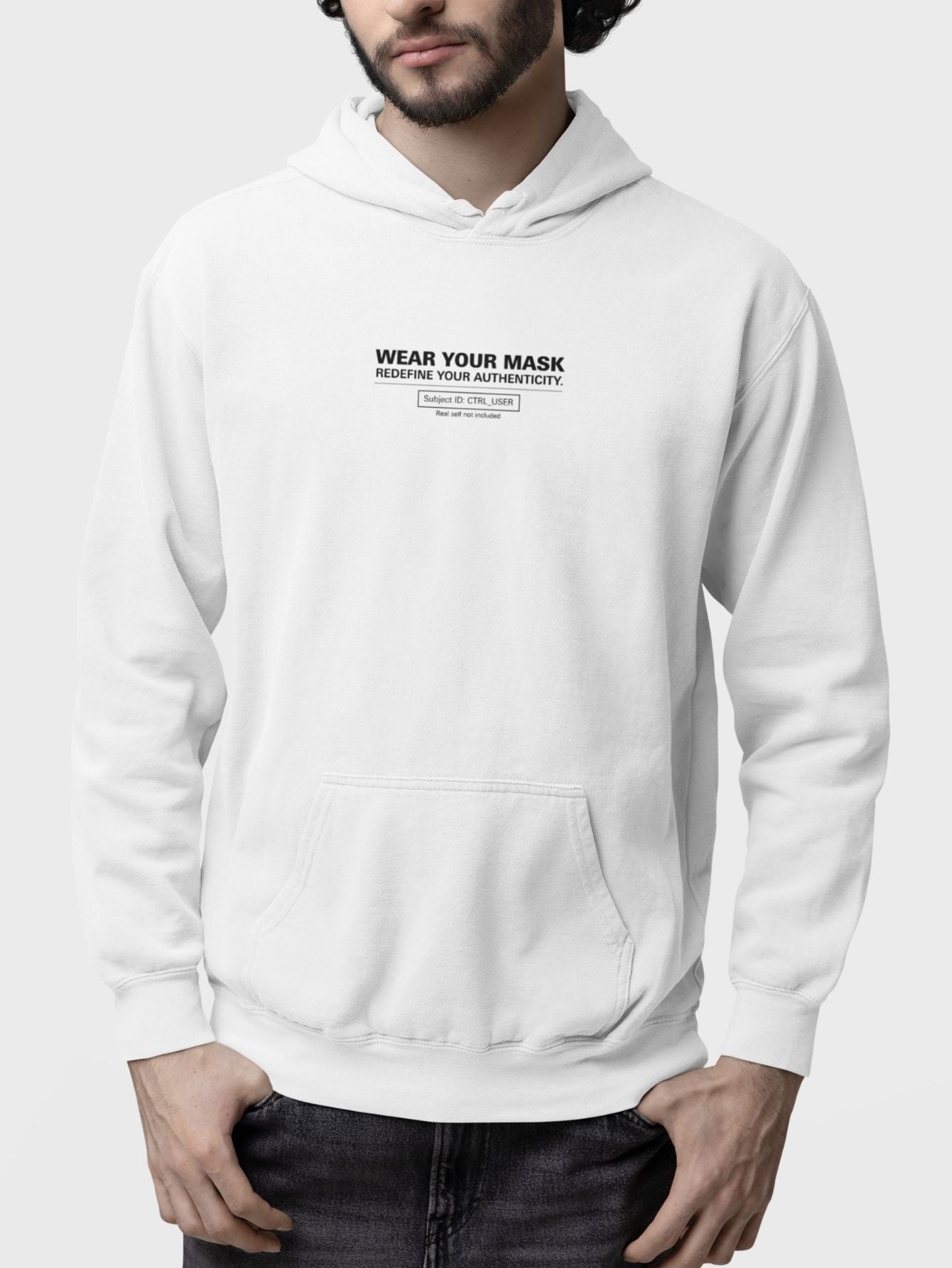 Moletom Canguru Masculino Estampa Authenticity Malha Premium Branco