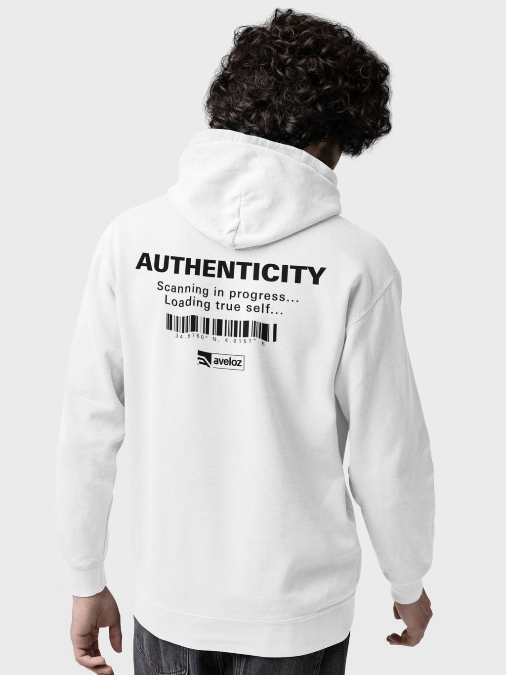 Moletom Canguru Masculino Estampa Authenticity Malha Premium Branco