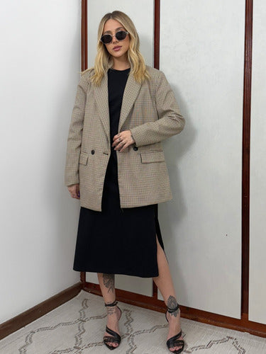 Vestido Mid Camiseta Com Fenda Aveloz Preto