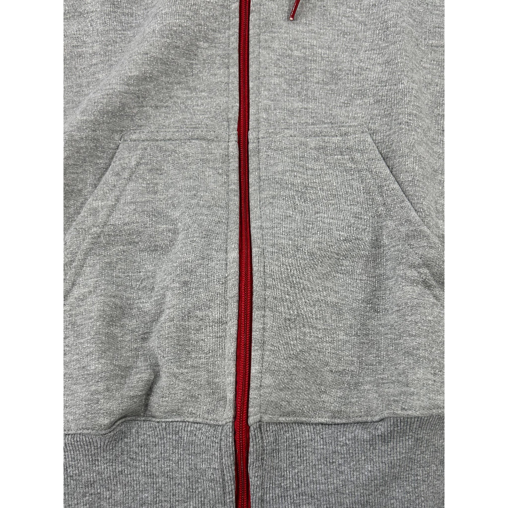 Moletom Aveloz Zíper Duo Color Cinza e Vermelho