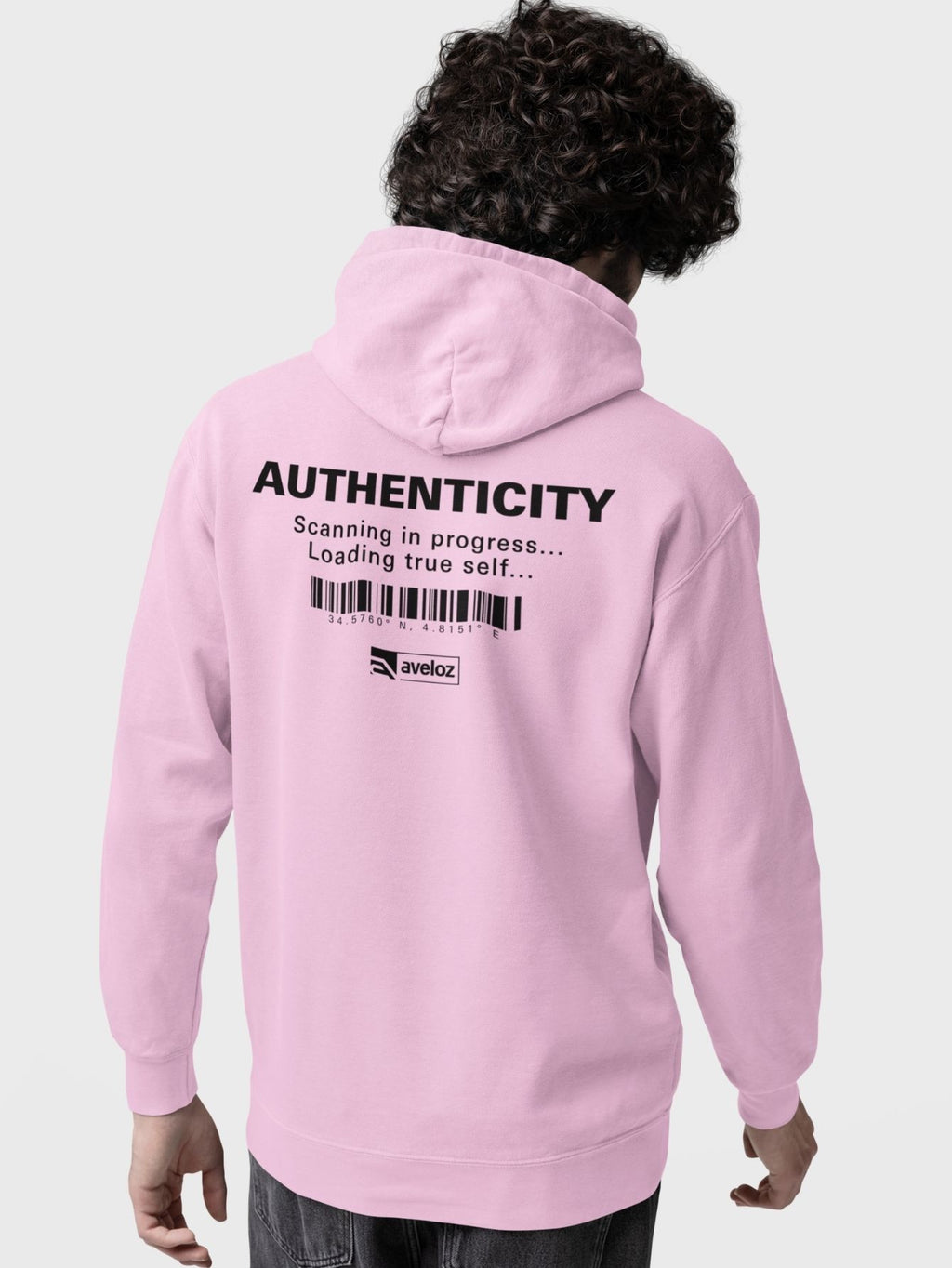 Moletom Canguru Masculino Estampa Authenticity Malha Premium Rosa