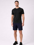 Camiseta Masculina Raglan Dry Proteção Solar UV Lisa Corrida Academia Ciclismo Esporte - Preto
