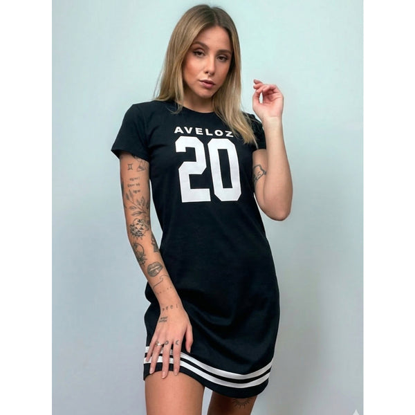 Vestido T-shirt Camisetão Varsity Aveloz 20