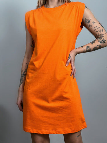 Vestido Aveloz Camisetão Muscle Tee Regata Laranja
