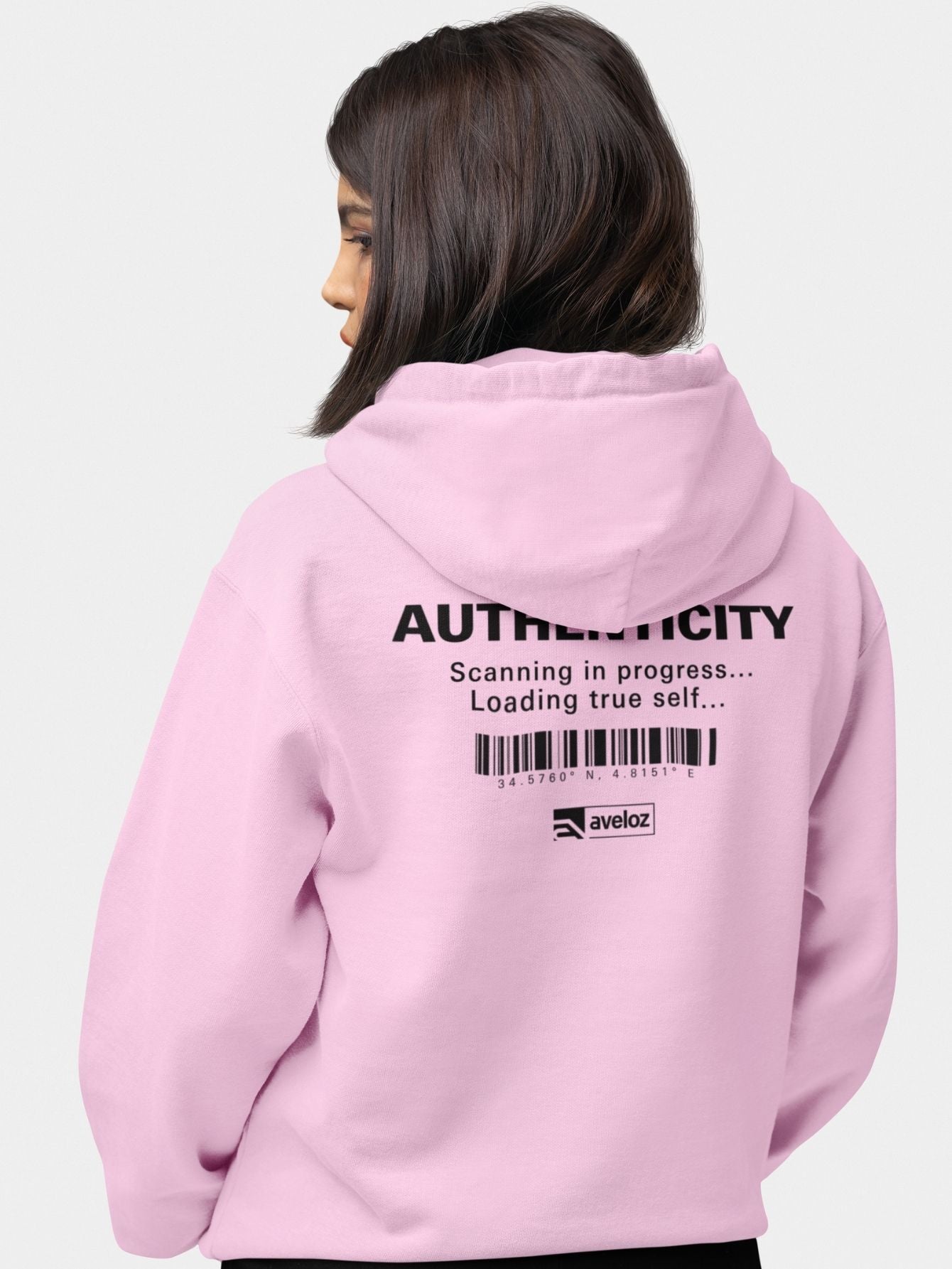 Moletom Canguru Feminina Estampa Authenticity Malha Premium Rosa